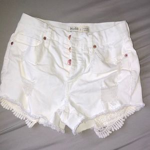 white jean shorts